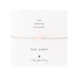 no28wonen.nl -a Beautifull Story - verstelbare armband zilver rose quartz -no28wonen en lifestyle