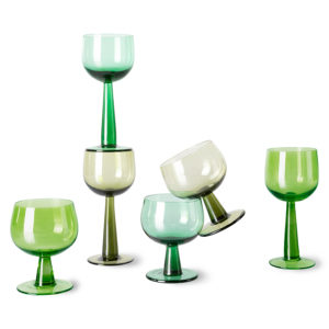 hkliving wine glass tall olive green set van 4 no28wonen.nl wonen en lifestyle webshop