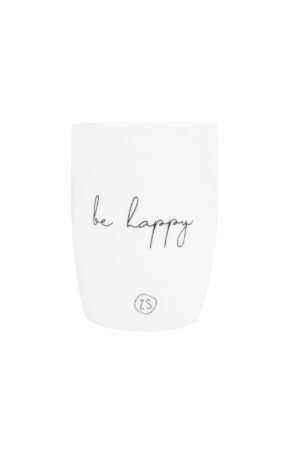 koffiemok be happy wit - no28wonen.nl wonen en lifestyle webshop