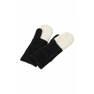 meerkleurige handschoen met ribbels van het merk yaya zwart wit
