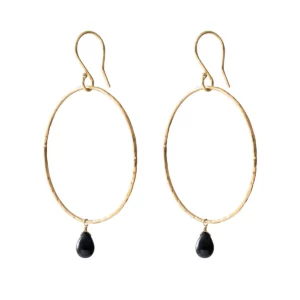 a beautiful story embrace black onyx gold earrings