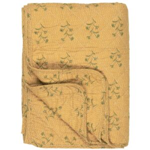 Ib Laursen- quilt mustard with green flowers